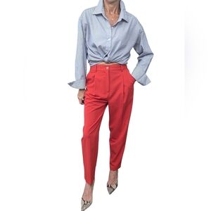 Topshop Orange High Waist Tapered Pants Women’s Size 4 Workwear Chic